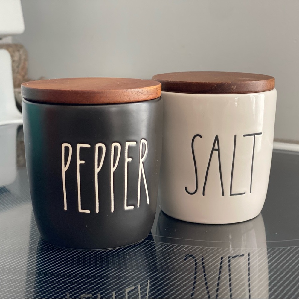 Rae Dunn Salt and Pepper holders. No defects or chips.
